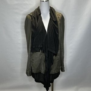 Anthropologie Cascade Anorak by Hei Hei Size Medium Military Green Draped Coat